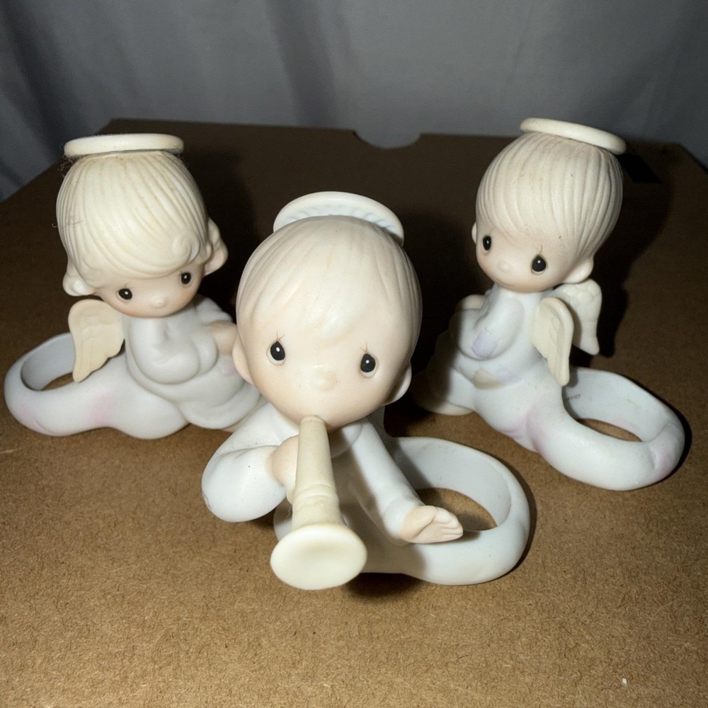 Precious Moments Angels Candle Climbers Set 3 Vintage Enesco 1980s